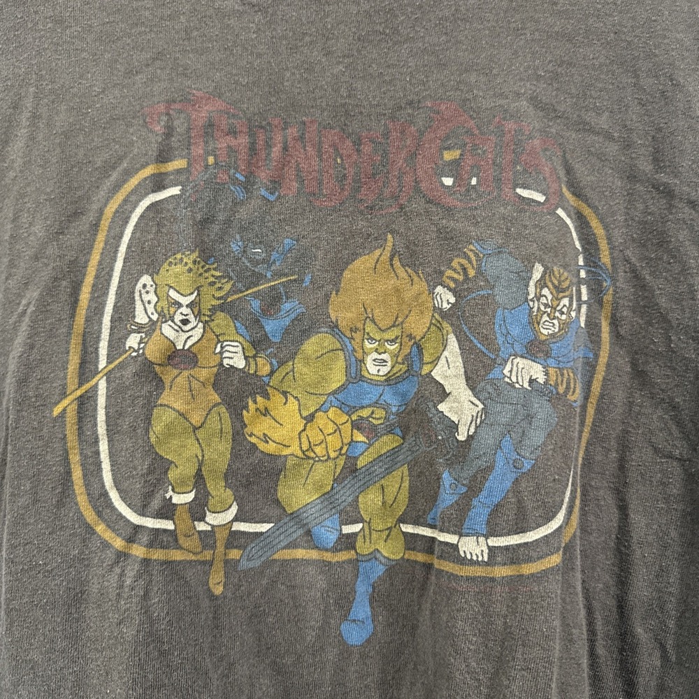 VTG Y2K Thundercats T-Shirt Mens XL Brown Delta Pro Weight Cartoon Fade